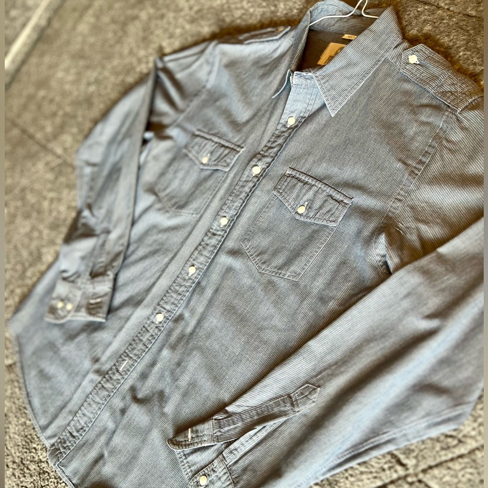 BD Baggies Foundry Vintage Denim Shirt Mens - Size M Button Long Sleeve 90s Jean